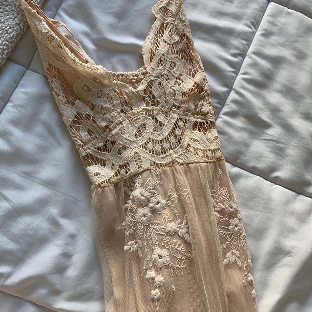 Floor-length spaghetti strap dress